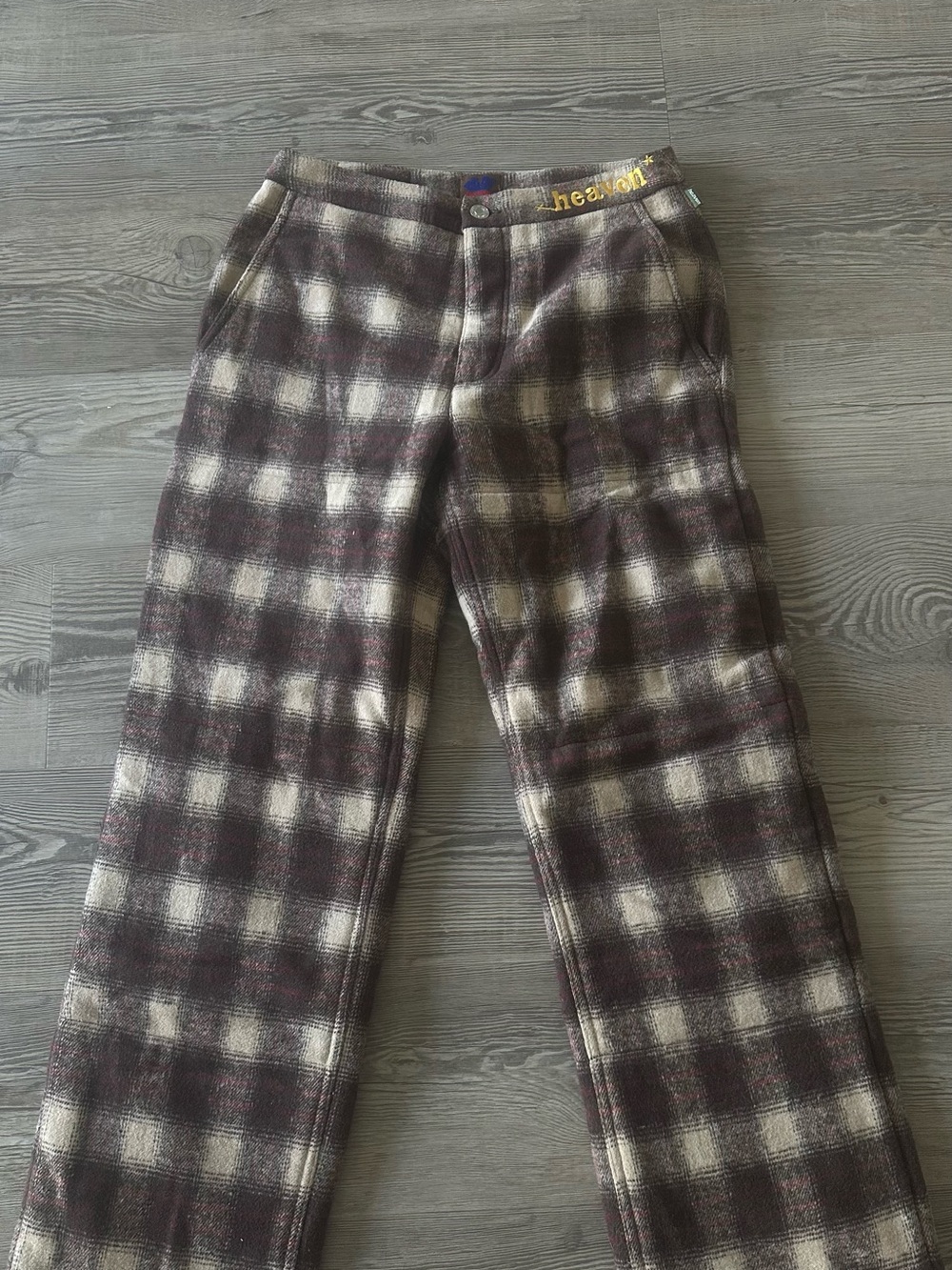 women’s marc jacobs Plaid Straight-Leg Pants in Brown and Cream - Picture 2 of 5